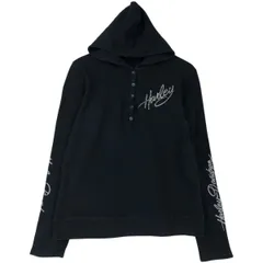 古着 ハーレーダビッドソン Harley-Davidson ファイヤーパターン フード付き ハーフボタン ラインストーン付き サーマルロンT/eaa621706