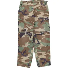 古着 90年代 米軍実品 迷彩柄 ウッドランドカモ リップストップ ミリタリー カーゴパンツ コンバットパンツ USA製/eaa616347