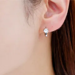 【フープピアス 幅6mm 色:シルバー】[Adelina Style] ピアス レディース 人気 つけっぱなし フープピアス 1ペア リングピアス キュービックジルコニア S925 純銀製 金属アレルギー対応 (シルバー)