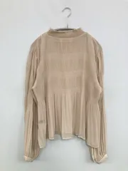 w closet ダブルクローゼット シャツ/ブラウス ベージュ 無地 ミドル丈 長袖 スタンドカラー