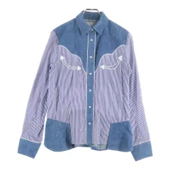 Sacai (サカイ) 16SS ドッキング デニム ウェスタン長袖シャツ ブルー レディース 16-02423