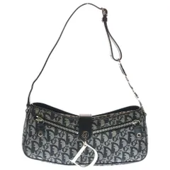 DIOR (ディオール) トロッター ロゴ ショルダーバッグ ハンドバッグ サドルバッグ ブラック キャンバス×レザー シルバー金具