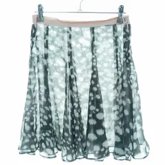 アダムエロペ Adam et Rope' 1 un フレアスカート ミニ サイドファスナー 総柄 38 カーキ ボトムス