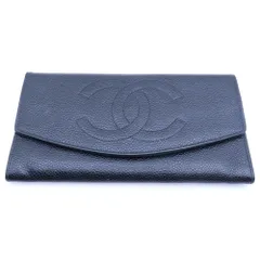 CHANEL (シャネル) ココマーク キャビアスキン ロングウォレット 長財布 カードケース ブラック ゴールド金具