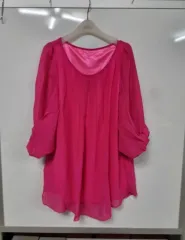 レディース 柔らかく軽いシャーリング ブラウス シャツ