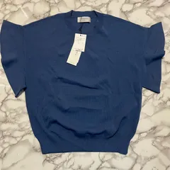 【新品未使用】OPAQUE.CLIP オペークドットクリップ 半袖ニット ブルー系 サマーニット ICE COMFORT