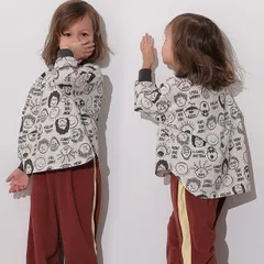 《新品》総柄 ラウンド ロンT 80㎝ Ocean&Ground 子供服 長袖 4646006