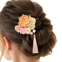 パールピン 髪飾り ヘアピン (イエローA) [イエローA]