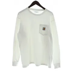 カーハート carhartt 長袖Tシャツ S 白 ホワイト ポケット ロゴ /KW ■GY99