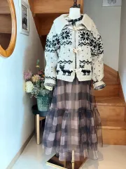 ノルディック パータン ニット カーディガン