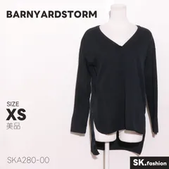 美品 BARNYARDSTORM トップス Vネック 前後差デザイン バックスリット入り 日本製 長袖 ニット