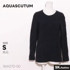 美品 AQUASCUTUM トップス ケーブル編み 立体編地 クルーネック 長袖 ニット セーターのサムネイル