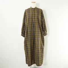 SHIPS Days シップスデイズ チェック プルオーバー ワンピース スタンドカラー ノーカラー シャツ ロング 長袖