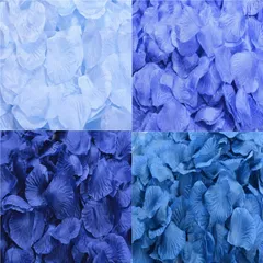 【在庫処分】花びら ブルー系2000枚セット フラワーシャワー 桜吹雪 薔薇 造花 プロポーズ 飾り 結婚式 ウエディング ２次会 誕生日 お祝い 演出にローズ パーティー クリスマス 撮影 演出小物 パーティー用飾り付け (ブルー系2000枚)
