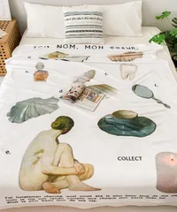 可愛い かわいい カーペット 韓国 おしゃれ インテリア ラグ ブランケット ブランケット 膝掛け モダン 156×127cm ナチュラル SNS映え 猫 韓国雑貨 マルチカバー 滑らかフランネル素材のブランケット(その他5) フランネル