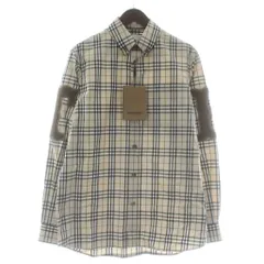 バーバリー ロンドン BURBERRY LONDON イングランド ENGLAND ボタンダウンシャツ 長袖 ノバチェック TBロゴ ワッペン XS ベージュ 8042350 /XZ ■GY18