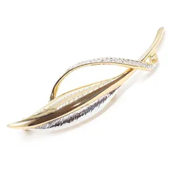 Pierre cardin ピエールカルダン ブローチ ヴィンテージ ゴールド シルバー コンビカラー リーフ ラインストーン