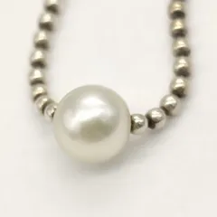 【美品】4℃　ヨンドシー　パールネックレス　ボールチェーン　5㎜　シルバー925　3.7g