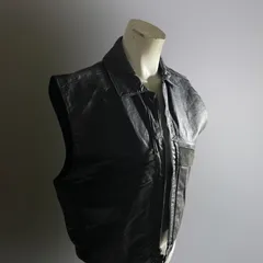 USA 80s レザーベスト ヴィンテージ ジップ 本革 アメリカ ビンテージ G260