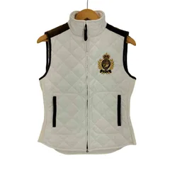 ポロラルフローレン POLO RALPH LAUREN 現行タグ ロゴ刺繍 スエード切替 中綿 キルティングベスト レディース  SP