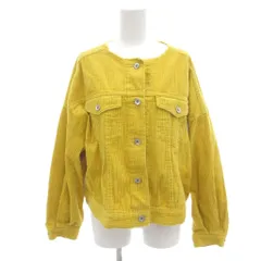 ニコアンド Niko and.. 美品 ノーカラージャケット コーデュロイ 黄色 イエロー 長袖 胸ポケット付 /SJ ■GY60