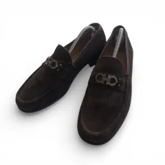 Salvatore Ferragamo サルヴァトーレ　フェラガモ　ガンチーニ　ローファー　ドレスシューズ　サイズ10　1/2　28.5cm　ブラウン　スエード　ブラウン　ホースビット