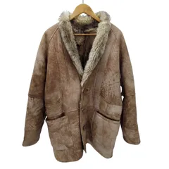 ユーズドフルギ USED古着 M.Flues 80-90S Vintage Mouton Coat  裏地 リアルファー シープスキン  本革 ムートン コート ヴィンテージ メンズ import：L 