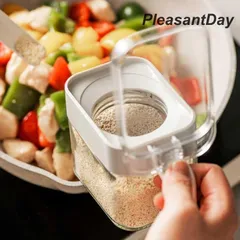 保存容器 ガラス製 防塵 調味料入れ 使いやすい フタ付き ワンタッチ スプーンが埋もれない? 湿気防止 スプーンが埋もれない? 砂糖 塩入れ 塩 保1742746