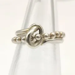【美品】4℃　ヨンドシー　ボールチェーンノットリング　シルバー925　8号　3.1g