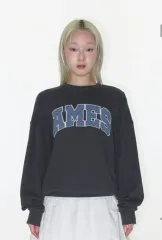 新品アメス ベーシック アプリケ スウェット ディープチャコール (定価49)