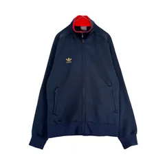 80s　90s　adidas　アディダス　トラックジャケット　ジャージ　トレフォイル刺繍　ワンポイント　デサント