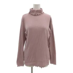 シネマクラブ CINEMACLUB カットソー LL ピンク 長袖 フリル タートルネック リブ /NU ■GY59