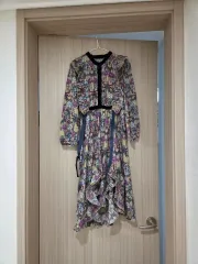 フラワー ロング ONE PIECE フリル 装飾