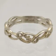 【美品】4℃　ヨンドシー　編み込みデザインリング　シルバー925　9号　1.5g