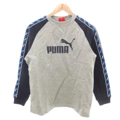 プーマ PUMA タグ付き スウェットシャツ 160 灰色 グレー クルーネック 長袖 ロゴテープ /SJ ■GY58