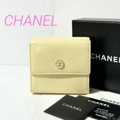 CHANEL ココマーク CC  レザー ダブルホック 9725237 財布 クリーム E0023120y