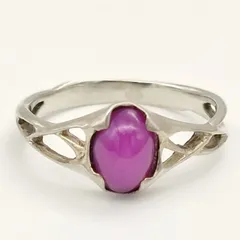 【美品】4℃　ヨンドシー　スタールビーデザインリング　シルバー925　8号　1.5g