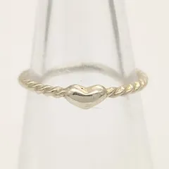 【美品】4℃　ヨンドシー　ツイストデザインハートリング　シルバー925　10号　0.9g