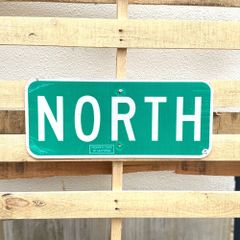 ヴィンテージ ロードサイン [NORTH] 26-3-6 / アメリカ 看板 ブルー