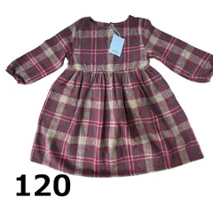 新品タグ付き　pairmanon　起毛 チェック柄 長袖ワンピース　オケージョン　フォーマル　発表会　レッド　120