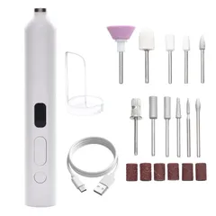 ネイルマシン 初心者用 【ほの艶】 電動爪やすり 【現役ネイリスト監修】 ネイルマシーン 爪やすり 電動 ネイルオフマシーン 「ビッド11本付属x硬化ライト機能」 (ホワイト) [ホワイト]