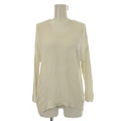 ロートレアモン LAUTREAMONT ニット セーター 麻 リネン 38 白 ホワイト Vネック 無地 長袖 /LP ■GY58