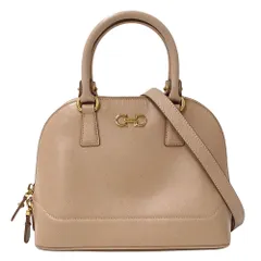 フェラガモ Ferragamo バッグ レディース ブランド ハンドバッグ ショルダーバッグ 2way ダブルガンチーニ レザー ベージュ おしゃれ 斜め掛け 【中古】