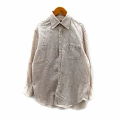 バーバリー ロンドン BURBERRY LONDON カジュアルシャツ 長袖 ボタンダウン チェック柄 M ベージュ 白 ホワイト /SY18 ■GY53