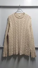 90’s J.CREW “Cotton×Linen” Cable-knit roll-neck sweater S