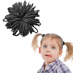 【在庫セール】子供 ヘアゴム 100本セット 4cm 髪ゴム 絡まない 髪飾り キッズ 女の子 ベビー おしゃれ 可愛い 細い 髪留め ヘアアクセサリー ヘアアレンジ 大容量 プレゼント (ブラック 4cm)