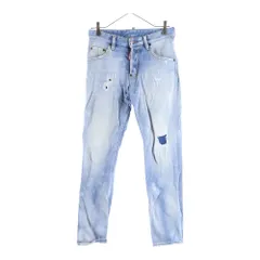 DSQUARED2 (ディースクエアード) 20SS Skater Jean ダメージ加工 スキニーデニムパンツ インディゴ S74LB0658 S30662
