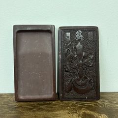 硯 木箱入り 文房清玩 鳳凰彫刻 端渓硯 書道具 - メルカリ