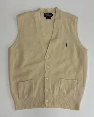105 ポロ ラルフローレン 80s スリーブレス ウール ニット カーディガン