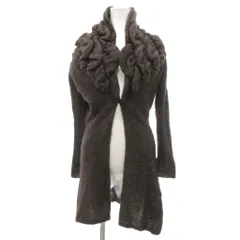 ディ.エクステリア D.EXTERIOR ニット カーディガン モヘヤ ボリュームカラー 縮絨加工 オープンフロント L 茶 ブラウン /YJ ■GY59